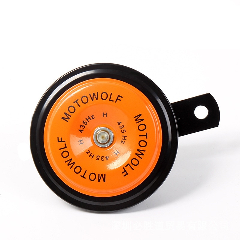 1 stk motorcykel horn moto trompet 12v sort højt 110db knallert snavs cykel elektrisk køretøj scooter luft horn motorcykel klassisk horn: Orange