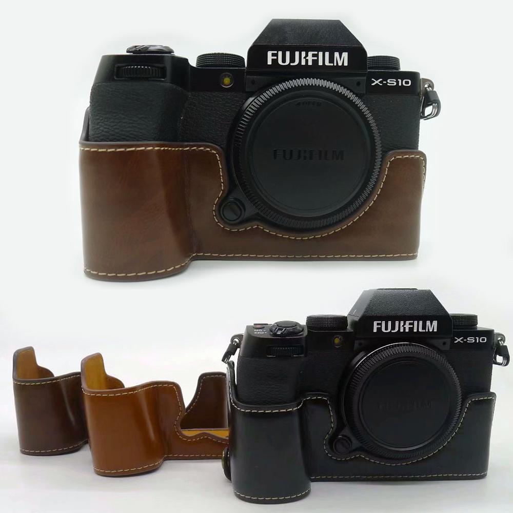 Lederen Camera Bescherm Half Case Grip Voor Fujifilm Fuji X-S10 XS10