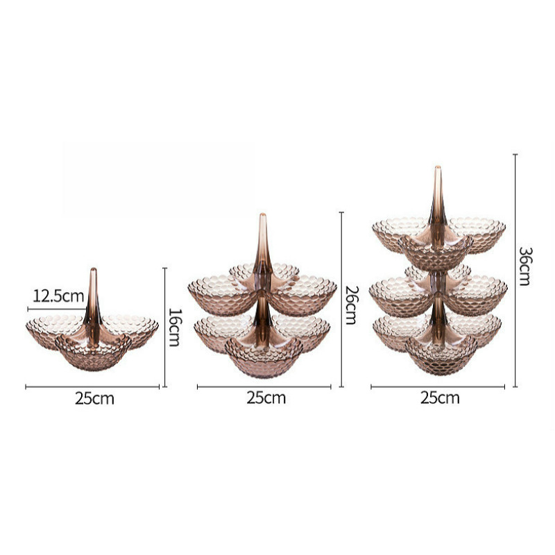 3-layer Cake Fruit Plate Stacked Storage Tray Plastic Plate Dried Dessert Tray Platter Bowl Japanese Candy Snack Tray Decor Tray