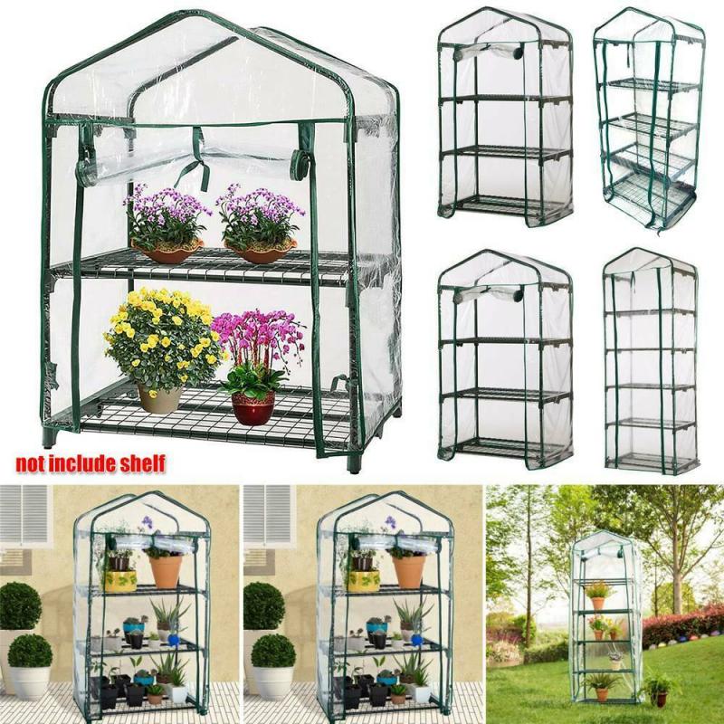 Pvc Warm Kas Cover Tuin Plant Kas Cover Waterdichte Bescherm Tuin Plant Bloem 2/3/4/5 Tier Zonder ijzer Stand