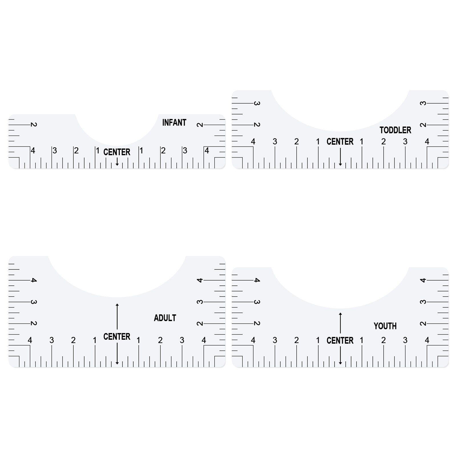4PCS Alignment Ruler for T-Shirt Vinyl T-Shirt Ruler Guide Alignment Tool Center Designs HTV Standard Alignment Ruler SCIE999