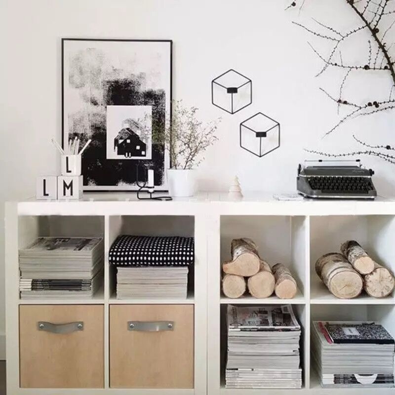 Nordisk stil 3d geometriske lysestake metalllys lysestake skanse hjem dekor