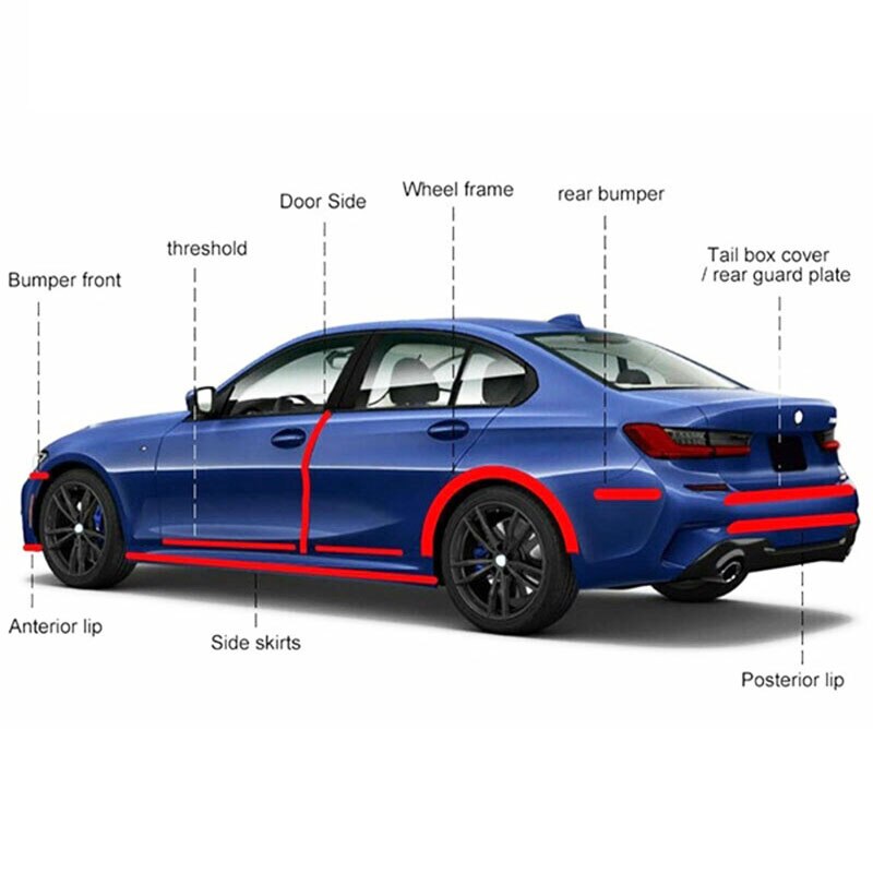 Car Rear Trunk Protector Sticker Door Sill Bumper Guard Paint Anti-Scratch Strip Carbon Fiber Stickers 1m
