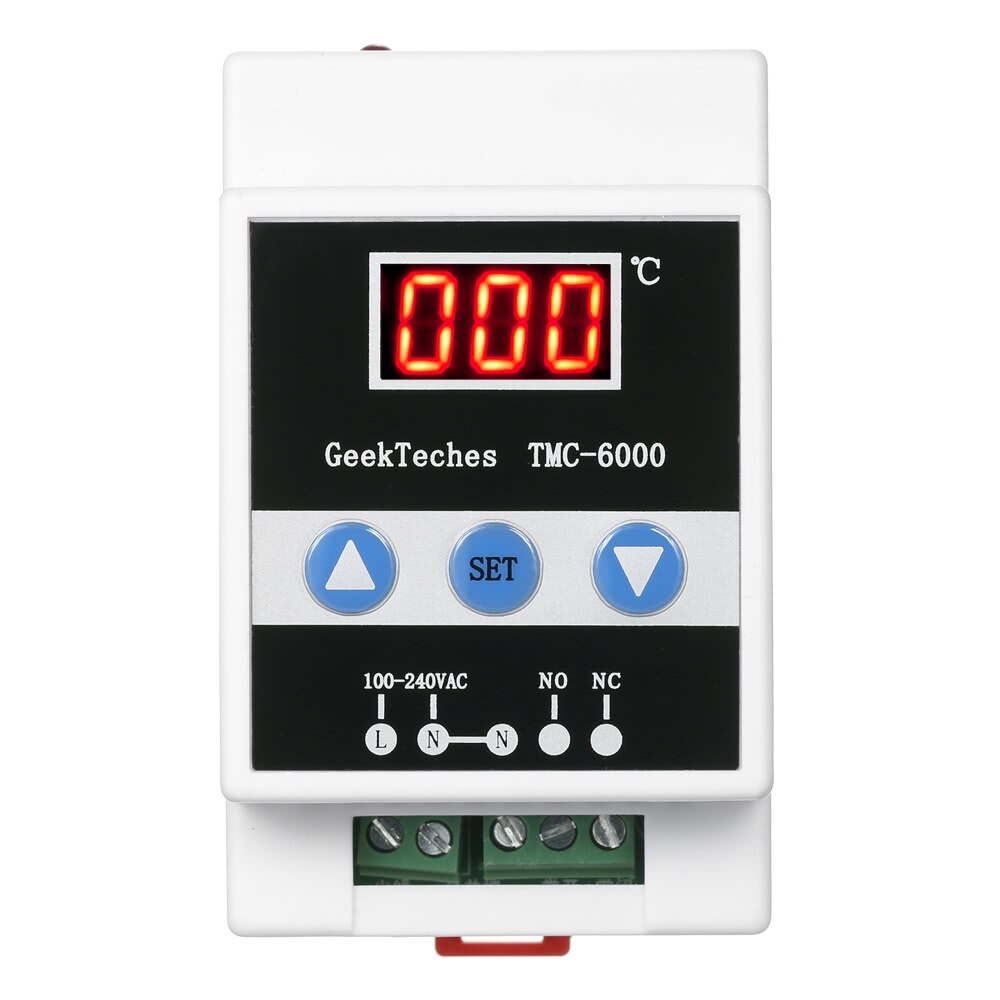 GeekTeches-controlador Digital de temperatura, riel guía de TMC-6000, 110-240V, termostato, refrigeración, calefacción, Control de temperatura, 1 Re
