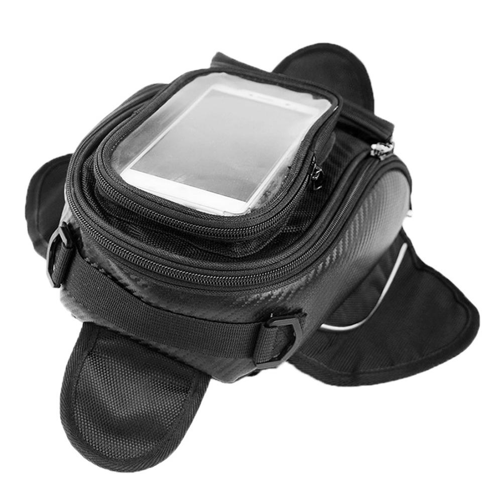 Bolsa de tanque de Motor a prueba de agua, bolsa negra para tanque de combustible y aceite, bolsa magnética para SILLÍN de moto, bolsa de un solo hombro, accesorios para motocicleta