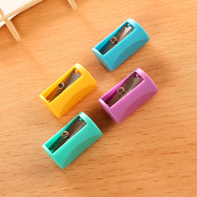 Single Holes cylinder Pencil Cutter 4 Pieces Pencil Sharpeners Easy To Use Office School Pen Pencil Sharpener