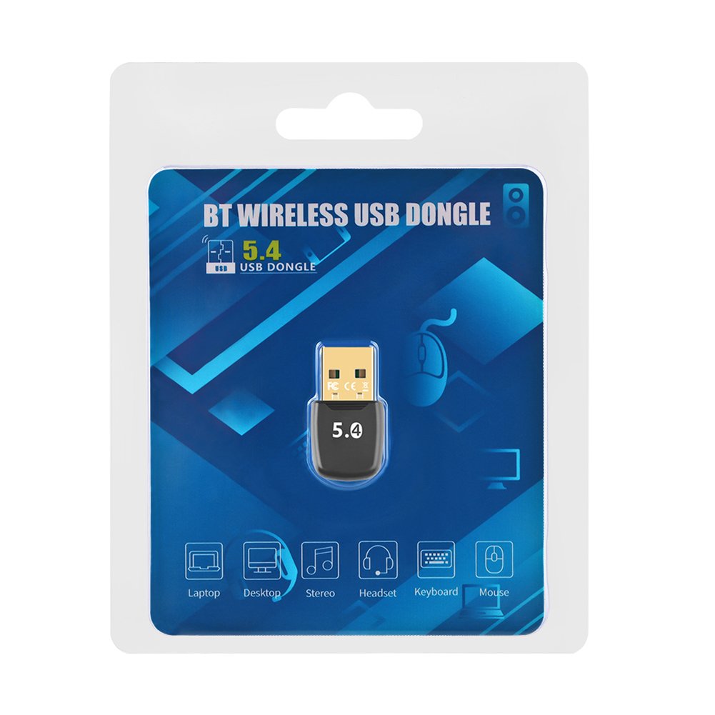 USB Bluetooth-Compatible 5.4 Adapter Wireless USB Adapter Driver Free Wireless BT 5.4 Dongle Adapter for PC Laptop Computer