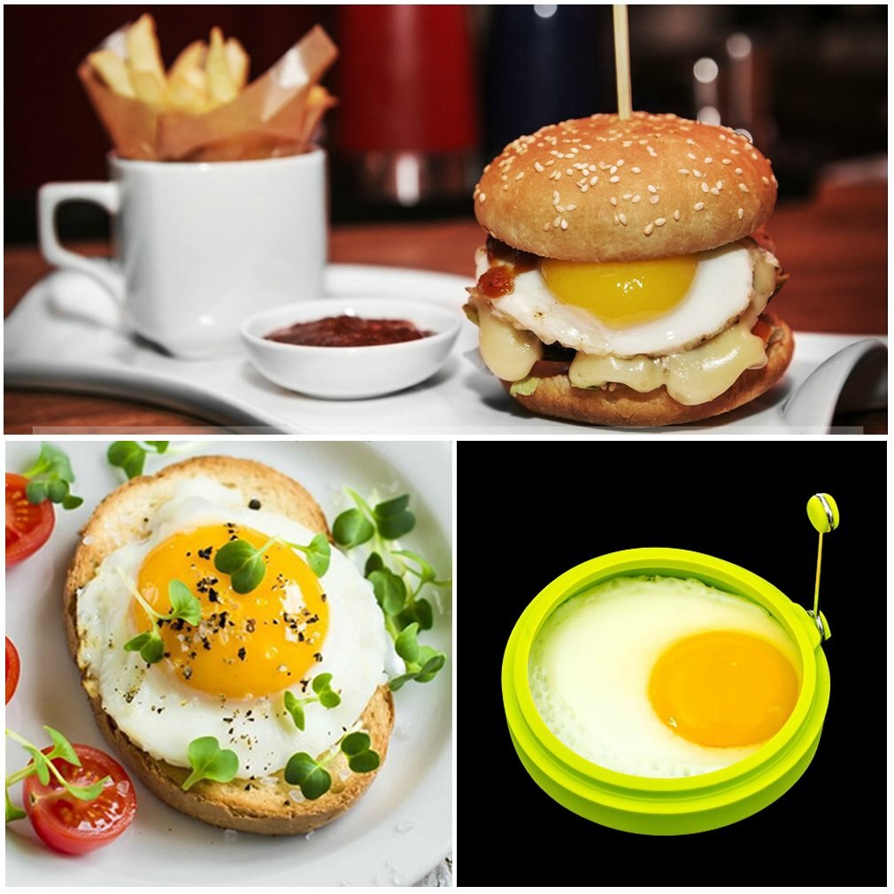 Silicone Fried Egg Round Shaper Eggs Mould Pancake Ring Omelette for Cooking Breakfast Cuisine Frying Pan