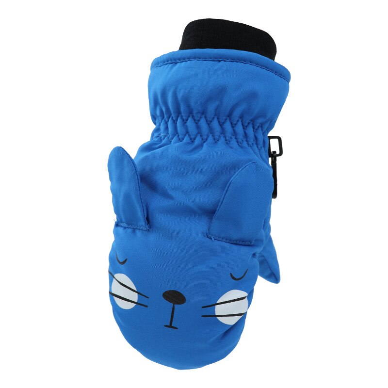 Kinderen ski handschoenen winddicht waterdicht dikke warme handschoenen winter jongen/meisje baby wanten koude outdoor handschoenen: Blauw