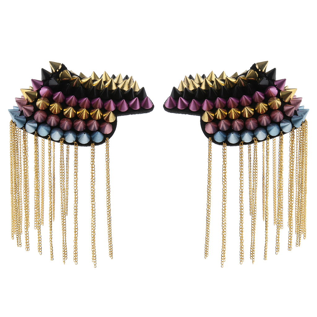 2 stück nietenquasten schulterstück brosche Emblem abzeichen epauletten kostüm