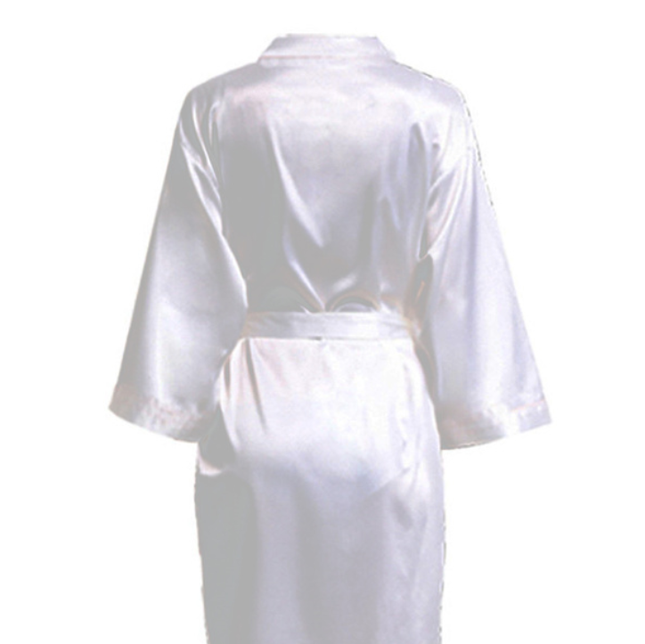 Bata de novia para equipo de de boda con letras negras, pijama de satén tipo kimono, albornoz de dama de honor SP2000: M / Marfíl
