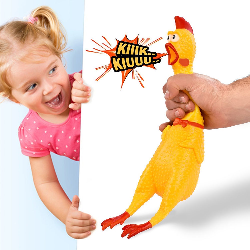 42CM Screaming Chicken Squeeze Sound Toy for Large Dogs Pets Shrilling Decompression Tool Funny Gadgets Rubber Pet Dog Toy