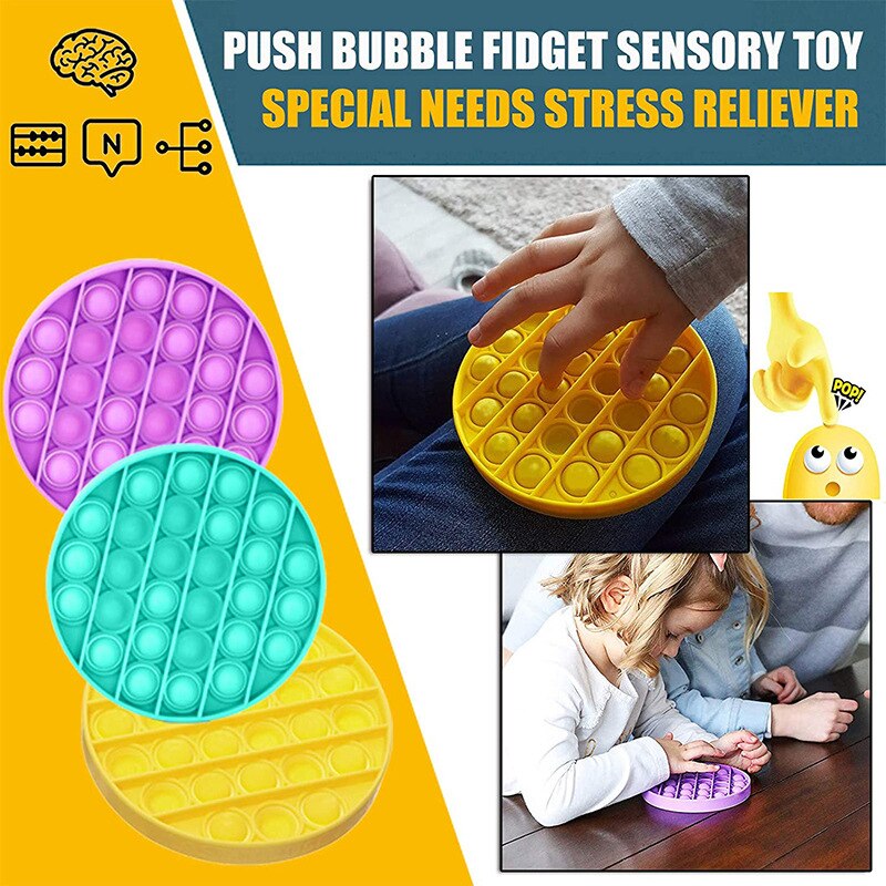 Antistress Toys Bubble Popping Game Push Fidget Sensory Toy Funny Adult Kids Reliver Stress Silicone Toys Autism Special Needs