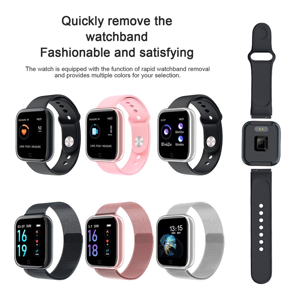 Smartwatch heren dames  ip68 waterdichte legering full touch dames smartwatch horloge smartwatches siliconen + milanese stalen band