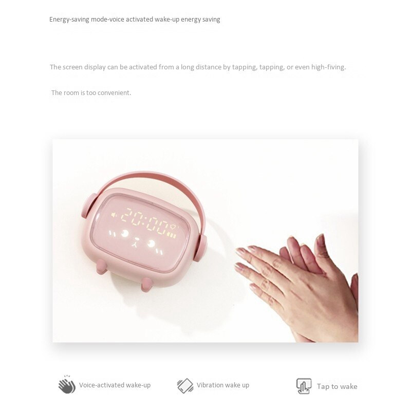 Kids Children Sleeping LED Night Light Alarm Clock Cartoon Electronic Clock Smart Sleep Alarm Clock