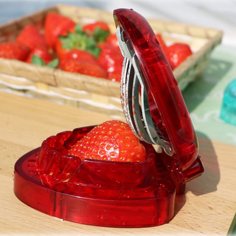 Keuken Aardbei Slicer Plastic Groente-en Cutter Slicer Fruitsalade Snijgereedschap Draagbare Keuken Gargets Gereedschappen: Default Title
