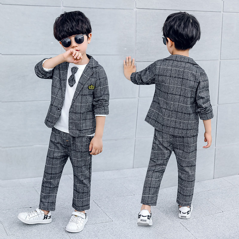 Traje de boda para niños elegantes para niño 2/3 piezas Blazer Conjunto Clásico a cuadros Caballero niños Blazers bebé niños trajes 2 3 4 5 5 5 6 6 7 8 T