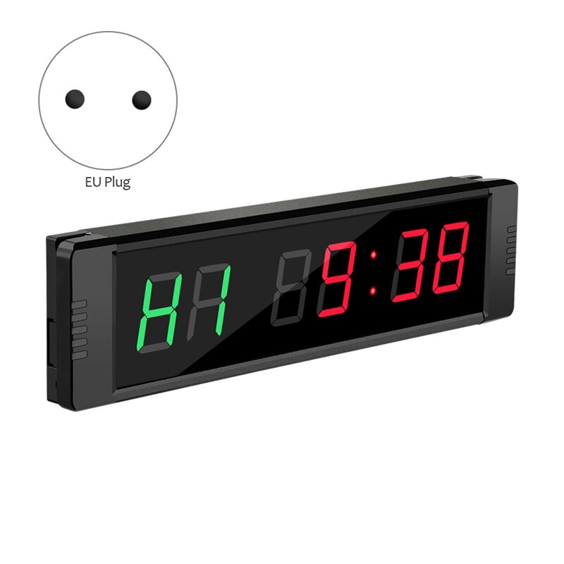 Programmable LED Interval Timer Clock Stopwatch Sports for Fitness Gym EU Plug