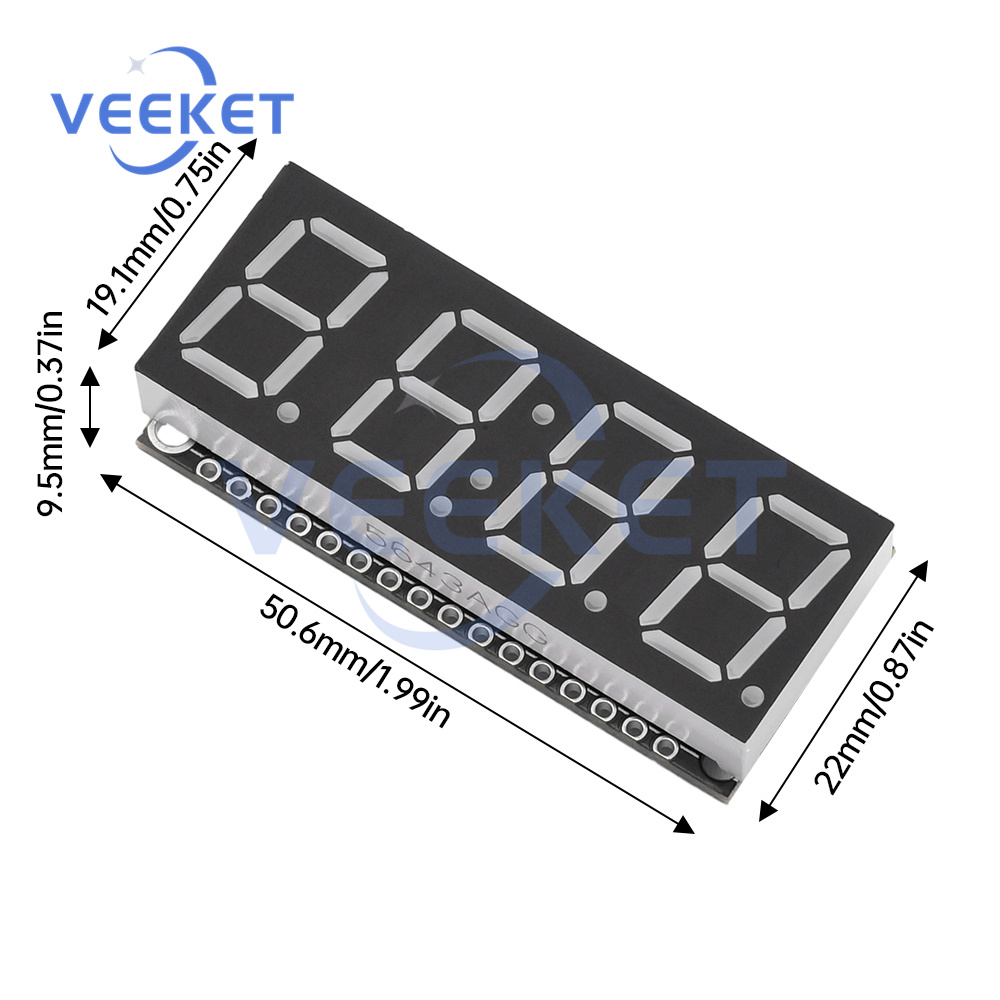 Display with Clock Module 0.56-inch 4-Digit 7-Segment HT16K33 Driver Green Red White Yellow Blue LED Indicator Display