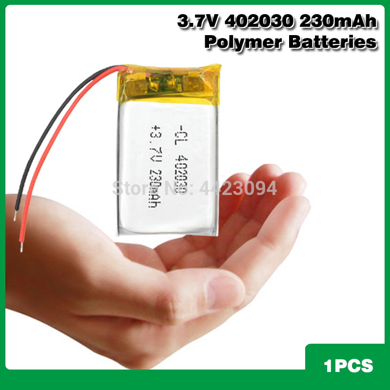 402030 3.7v 230mAh li-ion Lipo cellules Lithium li-po polymère batterie Rechargeable pour Bluetooth GPS MP3 MP4 enregistreur: 1PCS