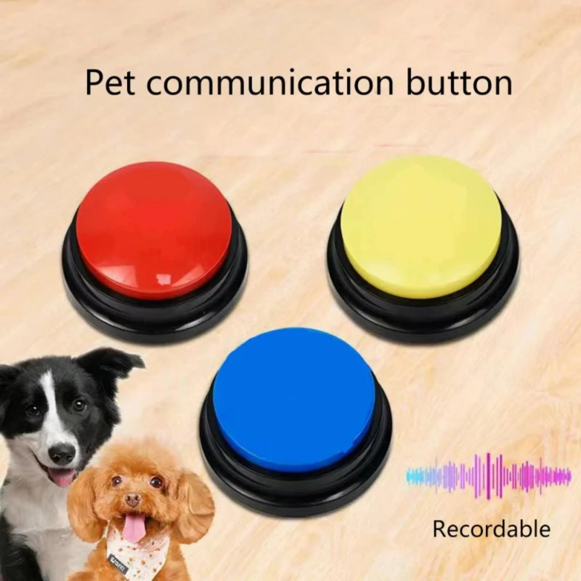 Dog Communication Buttons Voice Recording Button for Pet Training Buzzer 30 Second Record Playback Funny for Talking Pet