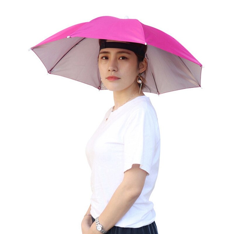 69cm Folding Umbrella Hat Cap Women Men Umbrella Fishing Hiking Golf Beach Headwear Handsfree Umbrella for Outdoor Sports: RH