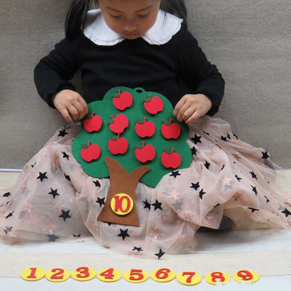 Child Toys Apple Tree Match Digital Teaching Non-Woven Puzzle Math Toy Educational Toy For Kindergarten Kids #20