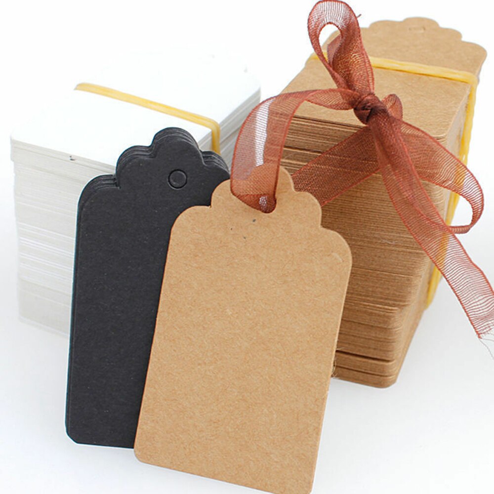 300 Stks/set Kraftpapier Tags Kerst Kraftpapier Prijs Label Blank Wedding Party Bagage Note Lege Tags