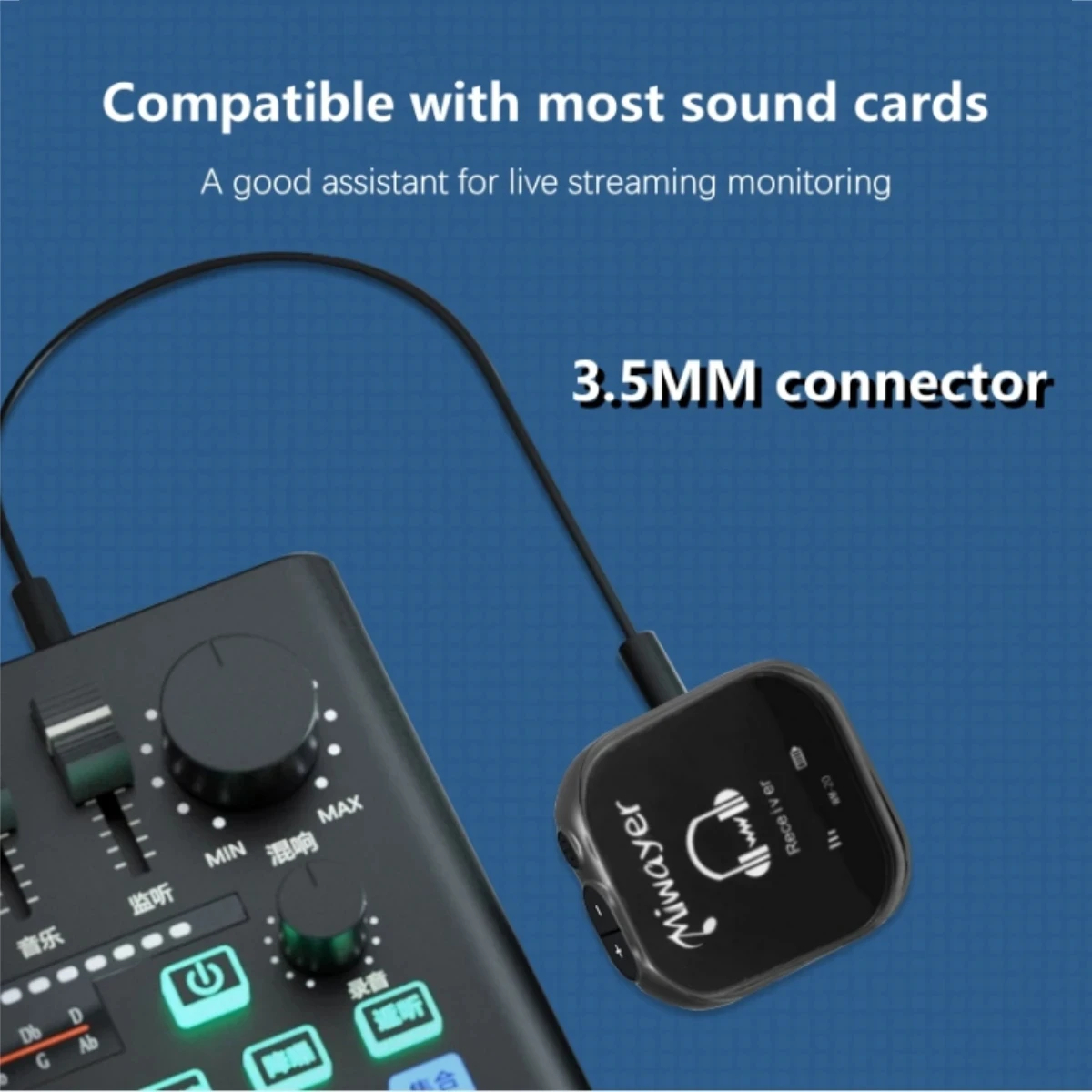 Miwayer 5.8G Draadloos in-ear monitorsysteem Zenderontvangersysteem IEM-systeem met zenderontvanger Automatisch koppelen