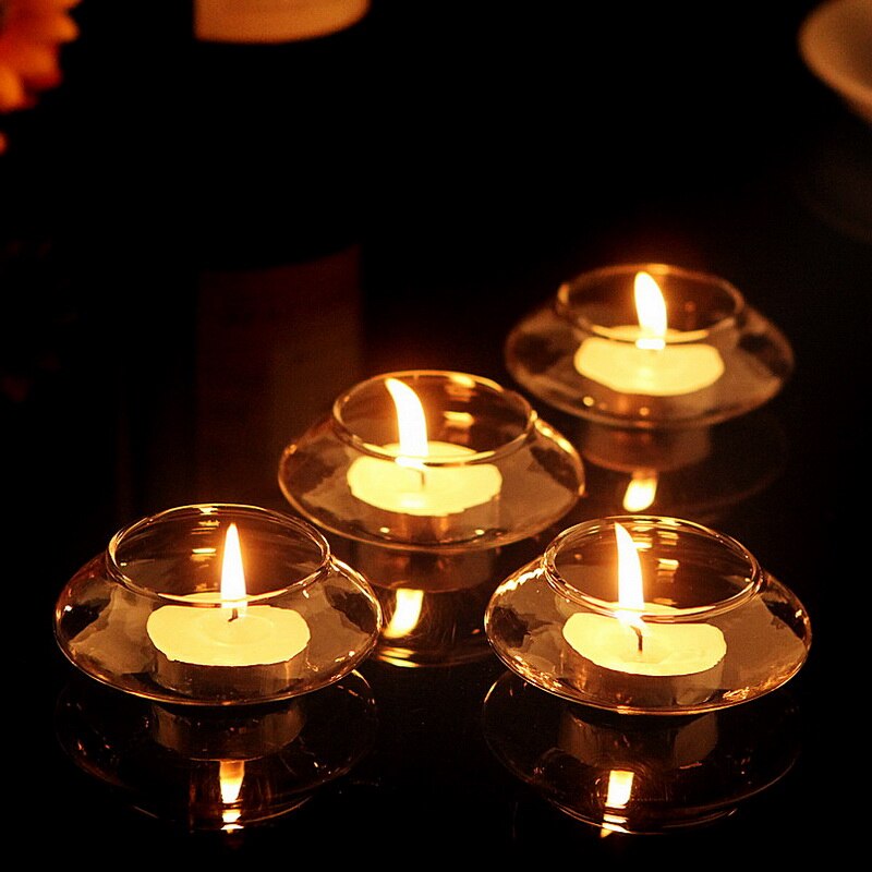5 X Transparent Floating Glass Candle Holder Wedding Home Table Decorative With One Candle Romantic Dinner
