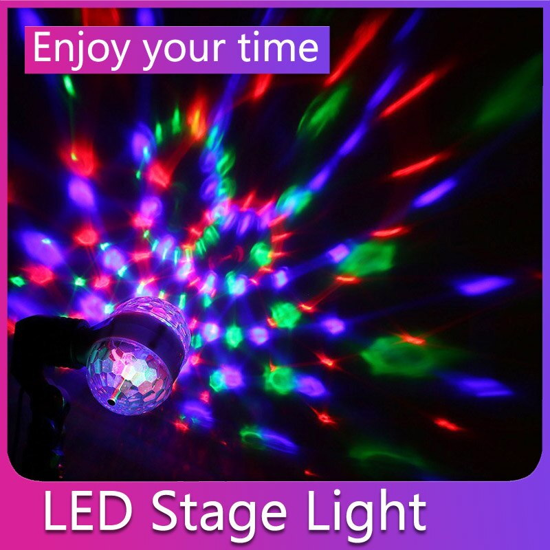 Bombilla LED RGB E27, colorida, giratoria, luz brillante para fiestas, lámpara de discoteca para niños, iluminación para juegos, lámparas de techo atmosféricas
