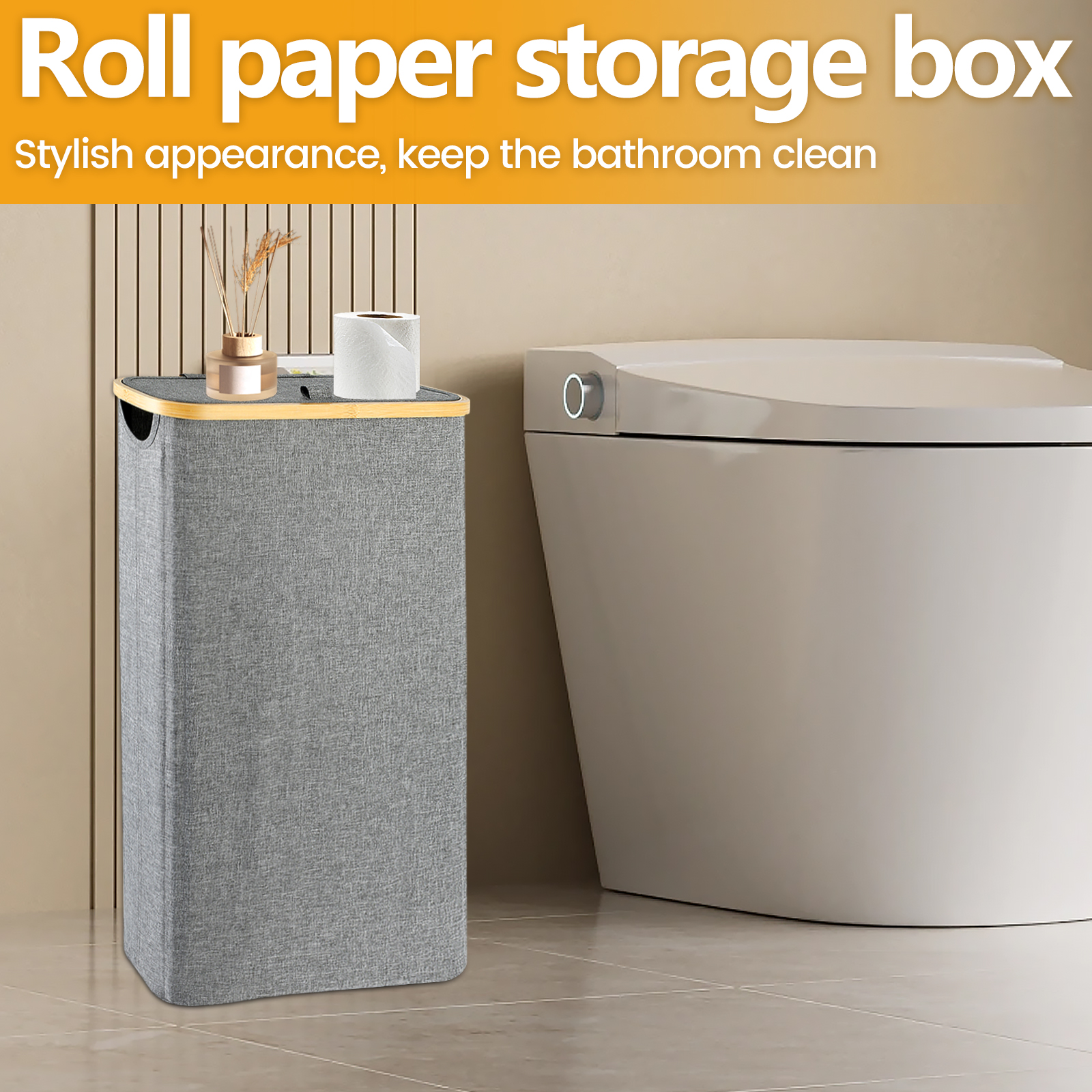 Badkamer Toiletpapier Mand Oxford Doek met Deksel Ademend Grote Capaciteit Papierrol Organizer Mand Dispenser