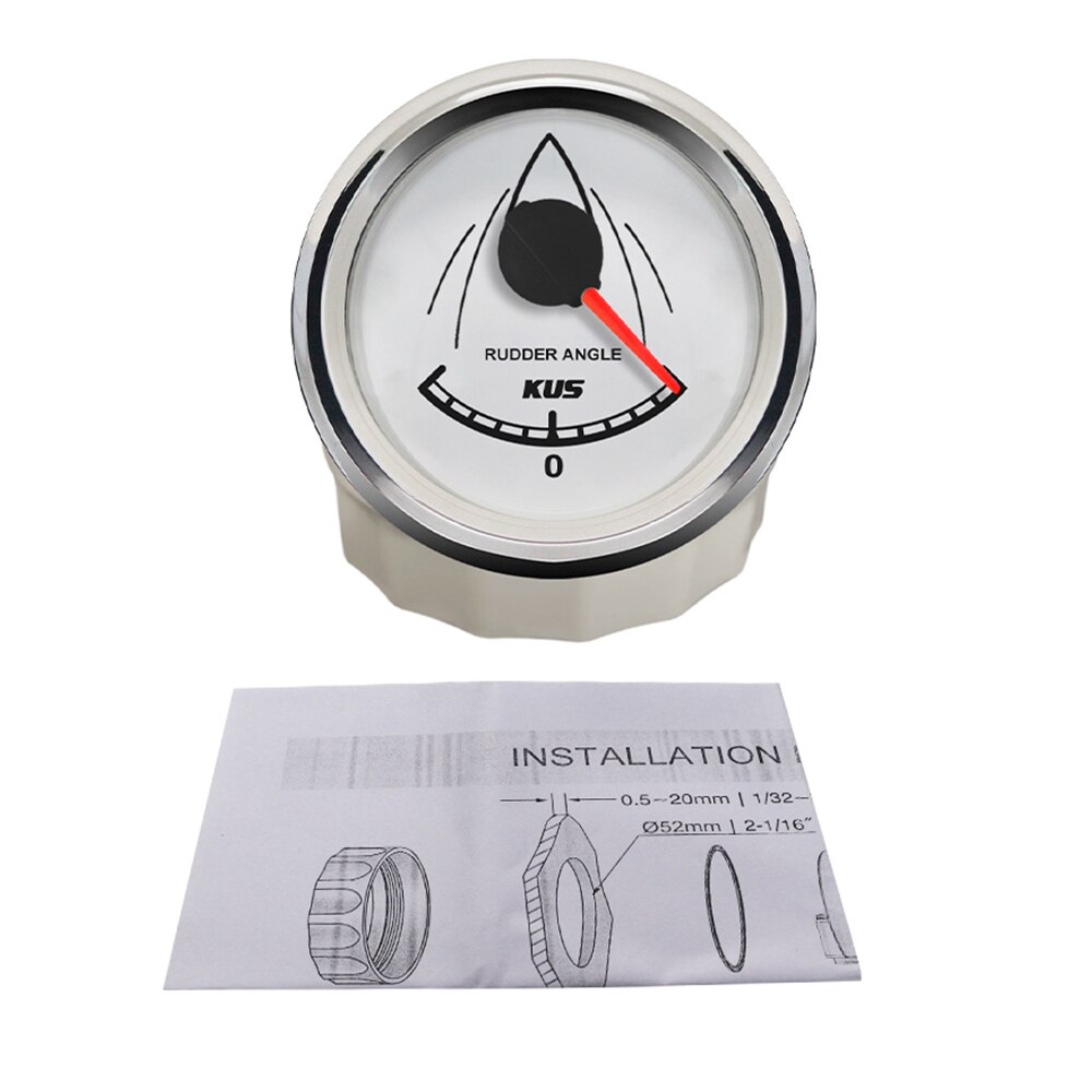 KUS 52mm Rudder Angle Gauge 0-190 ohm Signal Rudder Sensor for Marine Yacht Boat 12V 24V
