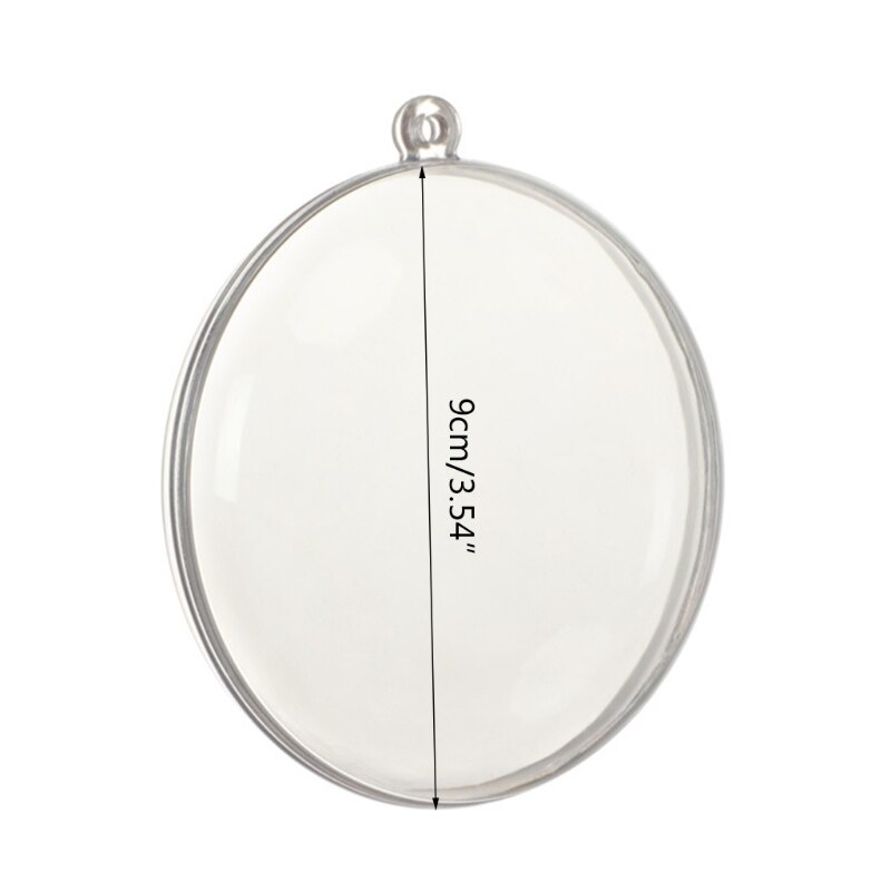 Q9QF 5Pcs Oblate Shape Clear Plastic Ornament 3.5 Inch Christmas Fillable Display Hanging Flat Balls Bauble Box DIY Craft Xmas