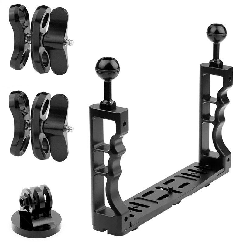 Cnc Scuba Diving Underwater Light Arm System Three-Clip Tray Bracket Handle Grip Stabilizer Video Gopro Digital Slr Camera: Default Title