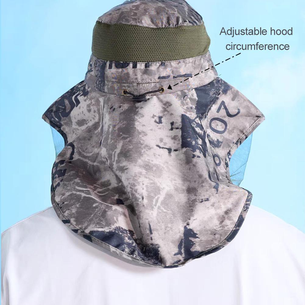 Sombrero de pesca con velo para exteriores, protección solar, estilo prevención de mosquitos, gorro de mosquitera, cubiertas de malla transpirables para la cabeza de viaje