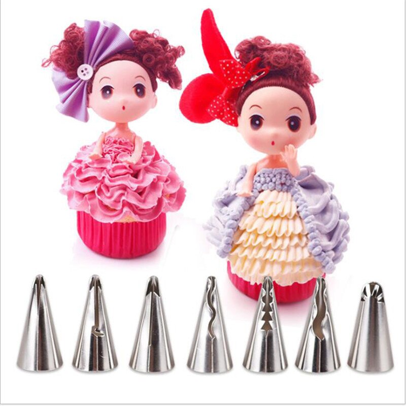 Wedding Cake Decorating Icing Stainless Steel Russian Nozzles Skirt Cake Nozzles Piping Tips Pastry Silicone Cake Tool