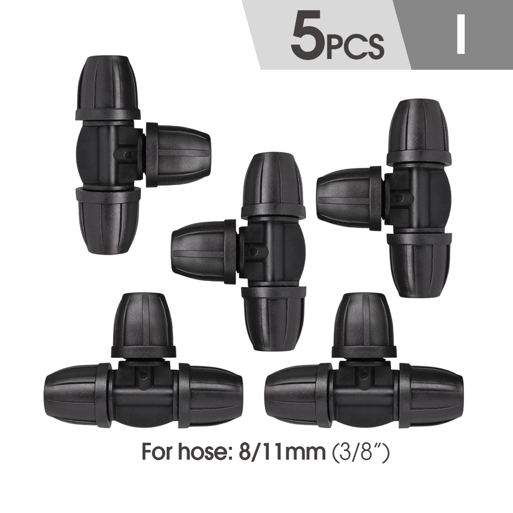3/8 ''Pvc Slang Tubing 8/11Mm Watering Irrigatie Water Koppeling Adapter Lock Gewrichten Tuin Tap Connector tee Verminderde Elleboog Cross: green