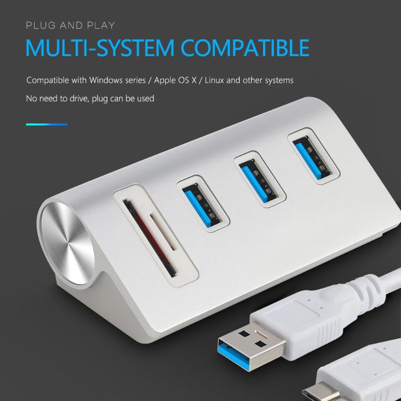 Rocketek multi usb 3.0 hub 3 port adapter splitter Power Interface SD TF Card Reader for MacBook Air computer laptop accessories