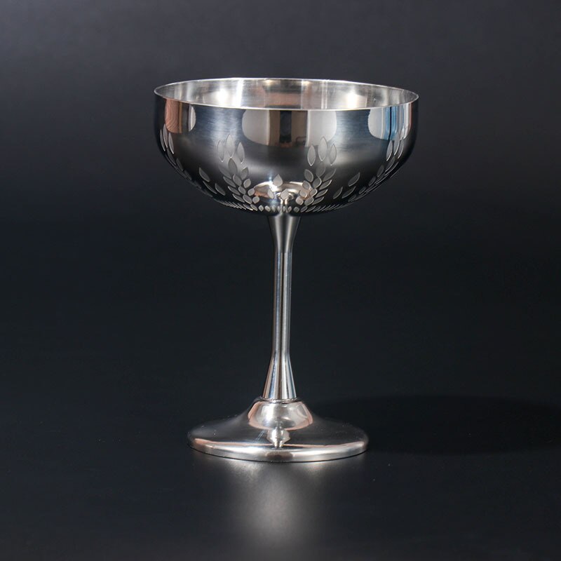 304 rustfrit stål 270ml martini cocktailglas bæger personlighed metal glas hvede øre glas champagneglas: C  - 270ml