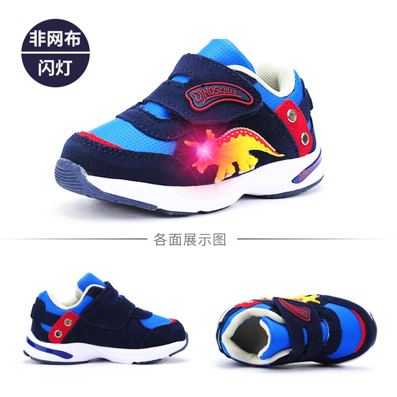 Dinoskulls dinosaurus peuters babyschoenen herfst lichtgevende sneakers jongens en meisjes kinderwandelschoenen kinderen led licht schoenen antislip