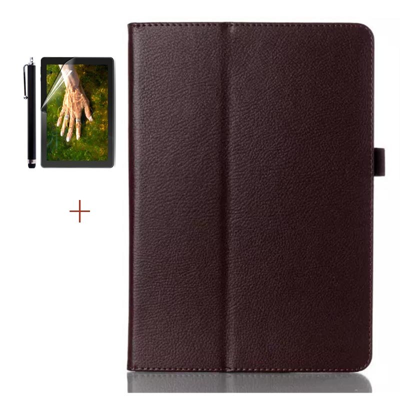 Étui socle pliable en cuir PU pour Lenovo TAB E10 TB-X104F 10.1 pouces tablette libération: Brown.3in1