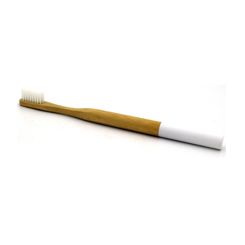 Trätandborste miljömässigt bambu runt handtag mjuk borste färgglada borstar box paket kostym för vuxenmärke denta& #39 ;l care: Vit