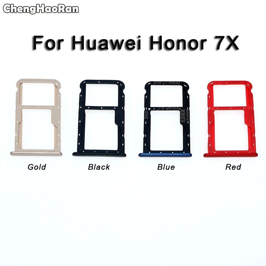 Chenghaoran for huawei honor 7 7a 7c 7x sim-kortin pidike paikka lokero sovitinsäiliö mikro-sd-korttialustan varaosat