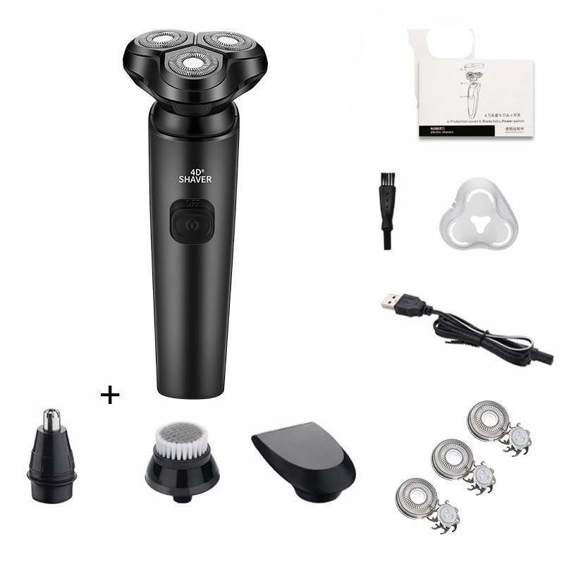 ZOZEN Electric Shaver Washable Rechargeable Electric Razor Shaving Machine for Men Body Hair Beard Trimmer Wet-Dry Use Washable: Silver