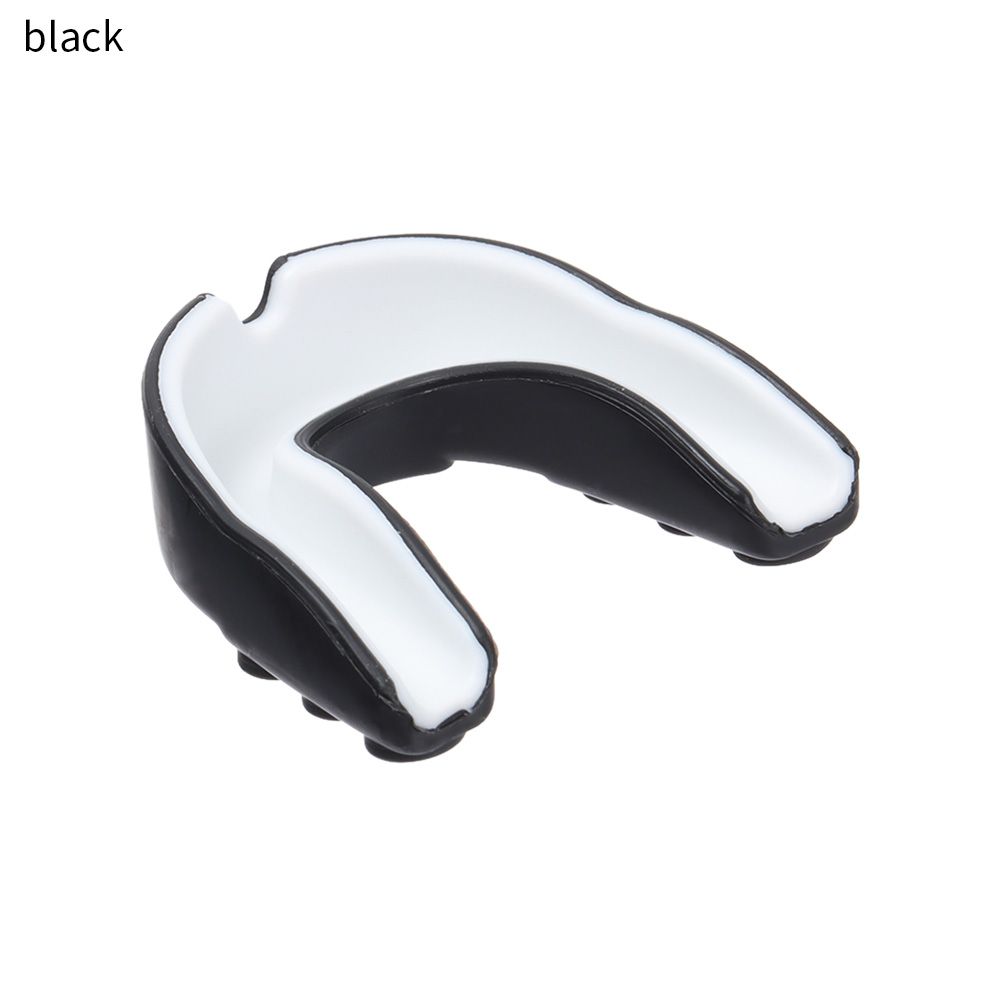 Adult Kids Football Silicone Rugby Teeth Protection Boxing Gum Shield Mouth Guard: black--
