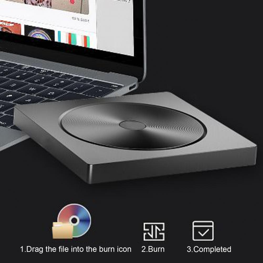 CD-ROM Disk Drive USB 3.0/Type C CD Burner Driver Drive-free Computer ROM External Drive DVD Player Writer Reader for Laptop