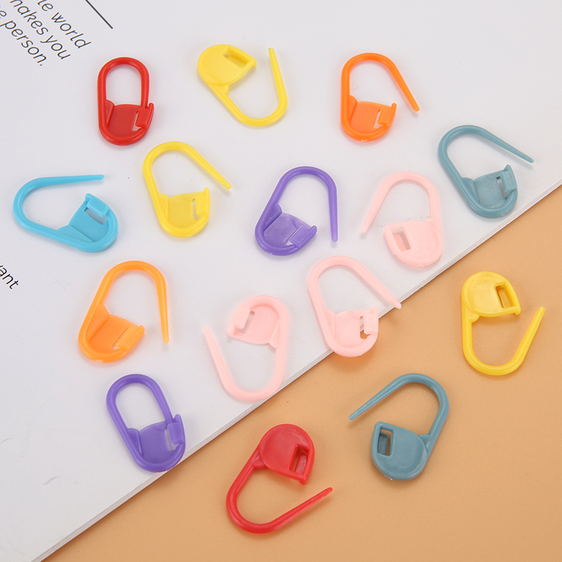 Paquete de Mini marcadores de punto de bloqueo de ganchillo para tejer, tarjeta de felicitación para bebé, soporte de marcadores de plástico, Clip de aguja artesanal