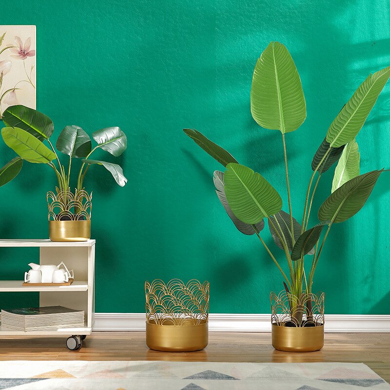 Iron Golden Flower Pot Multi-Living Room Balcony Pot Epipremnum Aureum Small Number Personality Flower Pot of Bowl Lotu