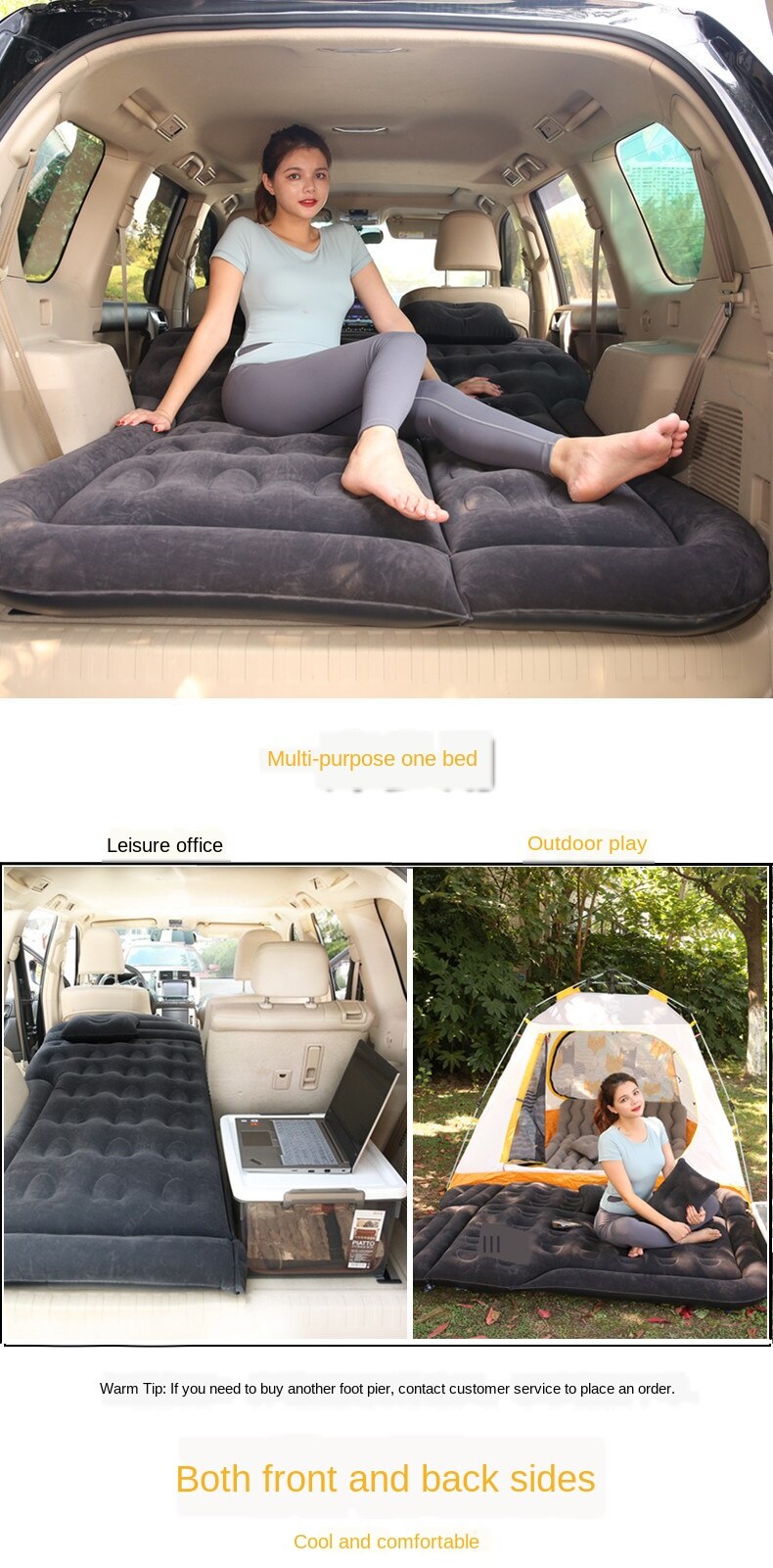 Vehicle-Mounted Inflatable Bed SUV Special Car Trunk Mattress Travel Folding Air Cushion